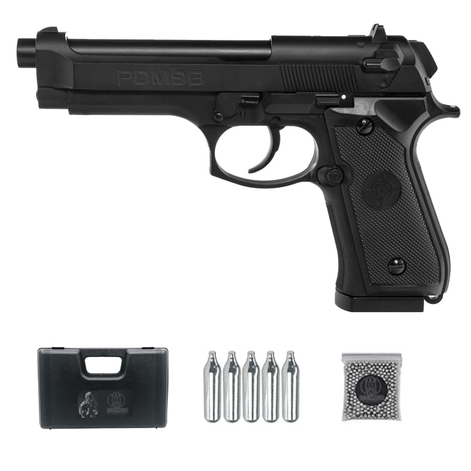 Crosman PDM9B blowback CO2 (4,5mm) | Pistola de Aire comprimido Calibre 4,5mm + maletín. + 5 Cargas de CO2 + 500 balines BB´S.