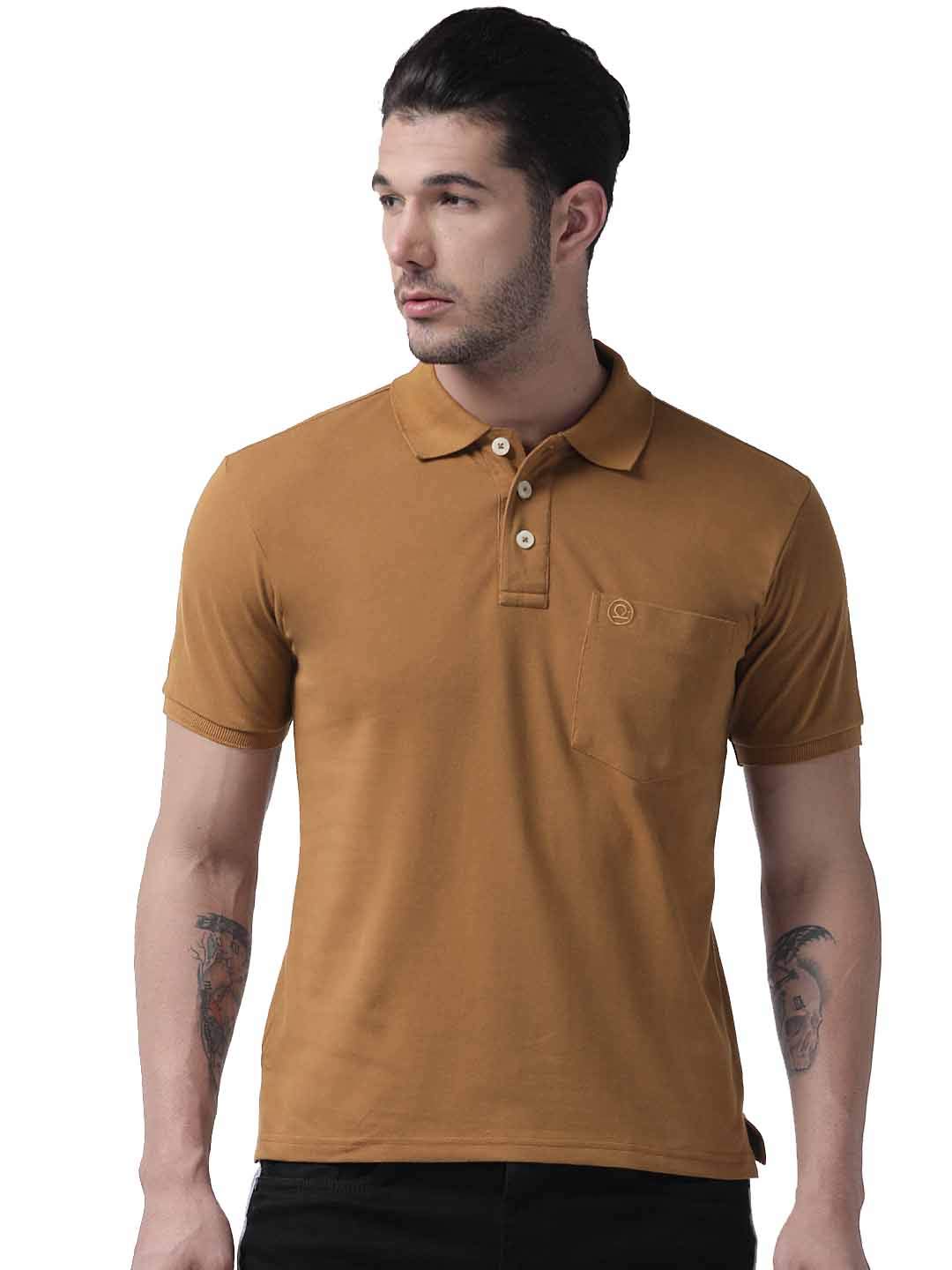 CHKOKKO Men's Polo Cotton Regular Fit Half Sleeves T-Shirt with Pocket