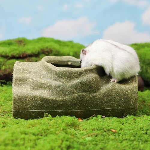 Esconderijo de tronco de árvore comestível Gerbil, rato, anão, hamster, túnel mastigável, decoração