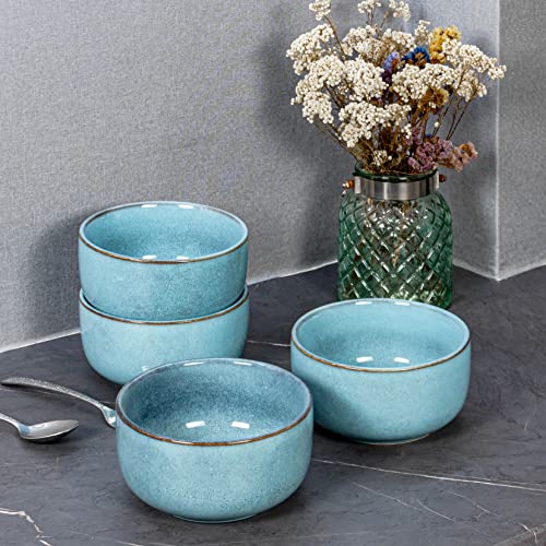 Unicasa Ceramic Large Salad, Noodle Bowls Set - 50 Oz Serving Bowls For Soup, Big Bowls Set Of 4 For Ramen, Pho, Pasta, Cereal(Sky Blue) #TOP5