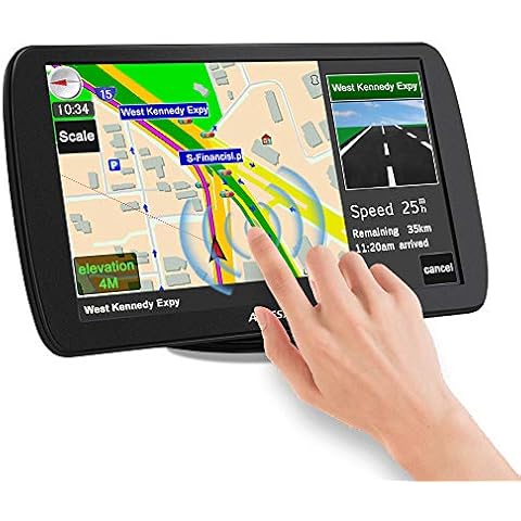 AWESAFE Sat Nav, 9 inch Truck Satnav Europe UK Ireland Maps GPS Navigation for Car Truck Lorry HGV Caravan Motorhome, Sat Navs for Cars UK Postcodes, Speed Camera Alerts & POI Lane Assist Cover