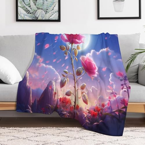 Couverture duveteuse super douce rose pour éliminer la fraîcheur du soir - 3