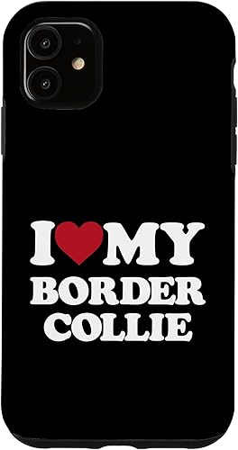 Funda para iPhone 11 I Love My Border Collie - I Heart My Border Collie