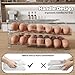 SMRCAD Egg Holder for Fridge, Automatic Steady Rolling Egg Dispenser with Silicone Bumpers & Handle for Refrigerator, Large Capacity Egg Organizer with Lid