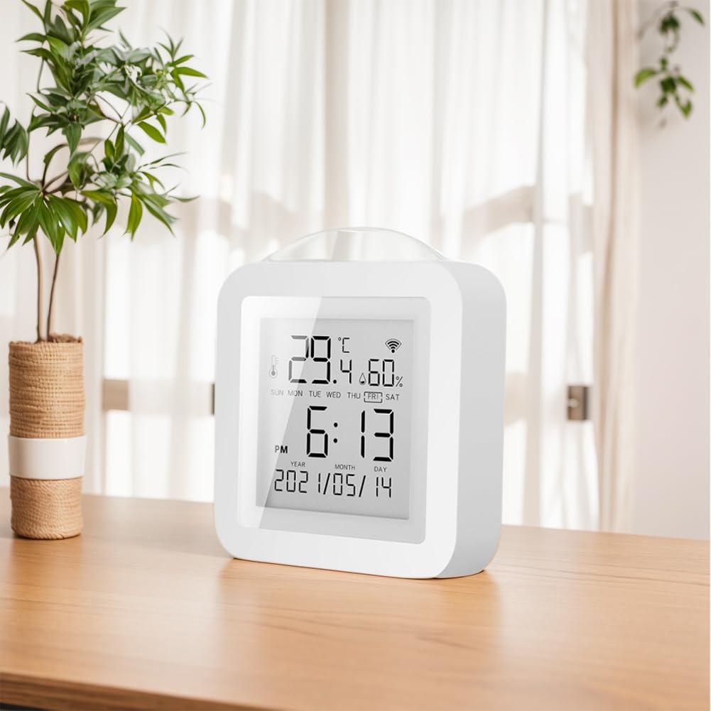 WiFi Sensor de temperatura y humedad termómetro inteligente higrómetro para automatización del hogar - Compatible con Alexa y Google Home