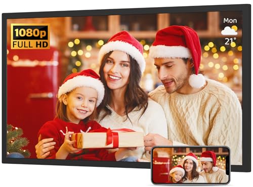32-Inch 64GB Extra Large Digital-Picture-Frame - 1920x1080 IPS 1080P FHD WiFi Digital Photo Frame Remote Control Sync Smartphone Screen Load Photos Videos from Phone via App Email Gift for Mom Dad