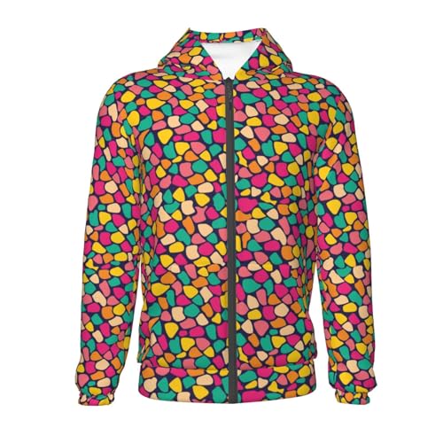 Mosaic Ornament Kid Hoodies Boys Zip Up Sweatshirts Girls Pullover with Pocket2