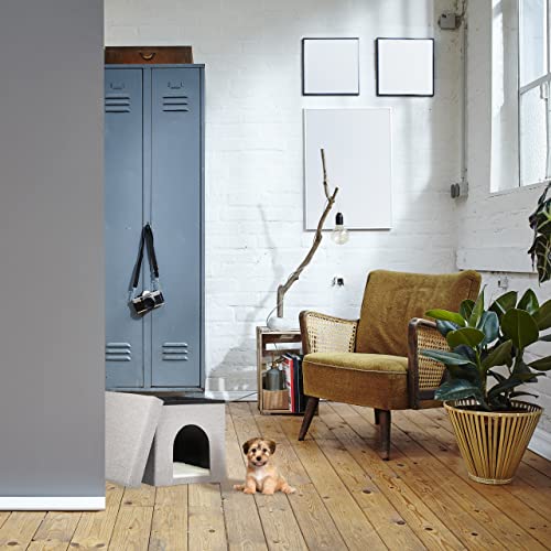 Relaxdays Katzenhöhle, Rückzugsort für Katzen und kleine Hunde, Indoor Tierversteck, H x B x T: 38,5 x 37 x 37 cm, beige