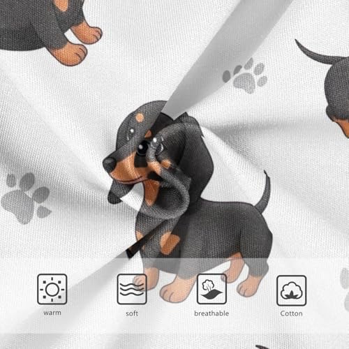 Cute Black Tan Dachshund Dogs Underwear for Girls, Toddler Briefs, Cotton Girls Underwear, 2–8 Years3