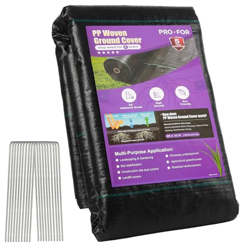 PRO-FOR 3FT x 50FT 3.2oz Heavy Duty Weed Barrier Landscape