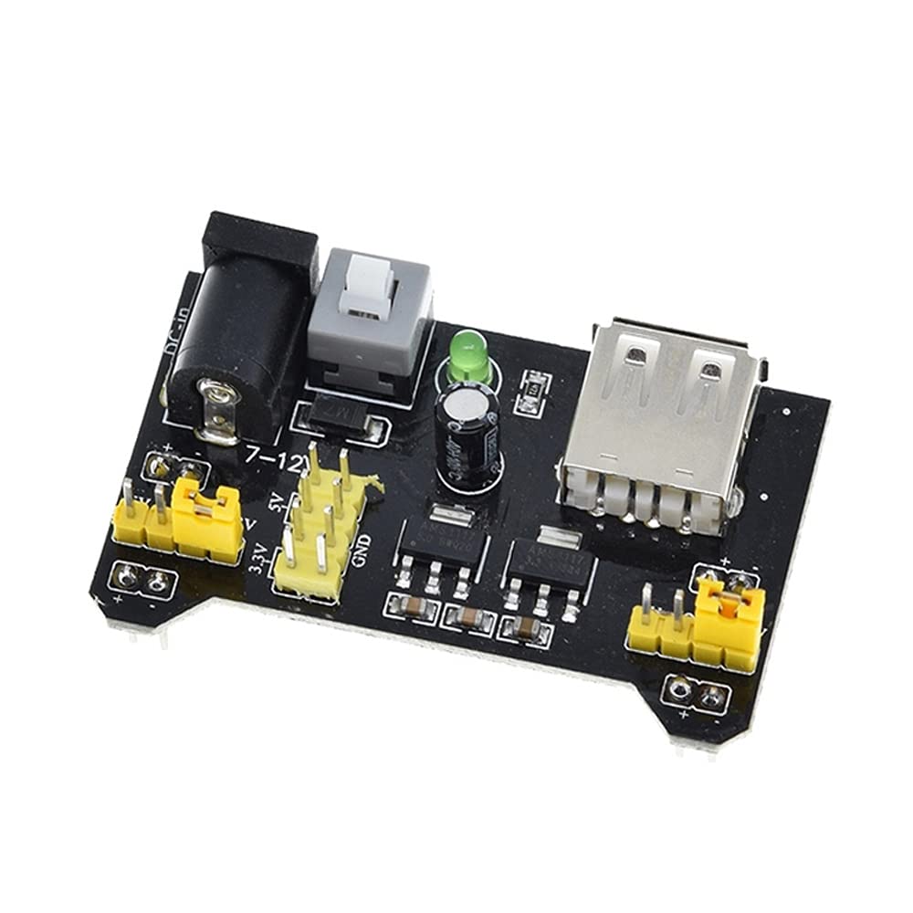 3.3V/5V MB102 Breadboard Power Module+MB-102 830 Points Prototype Bread Board Suitable for arduino kit +65 Jumper wires-MB102 Black