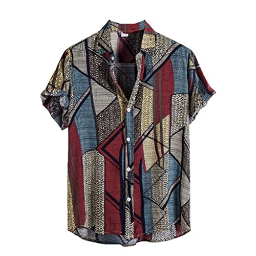 Chemise d'été décontractée homme motif floral manches courtes CS171