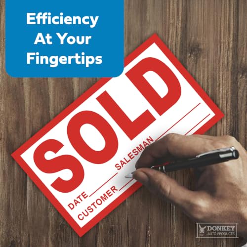 Image of Sold Stickers - Red (100 per Pack) - Vehicle Sales Success Vinyl Sticker - Dealership Standard (Pack of 3)