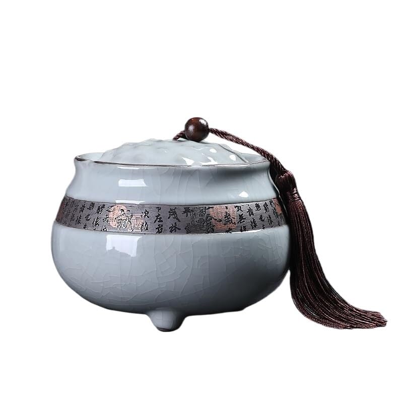 Keramische Küche Kanister, Tee Kaffee Zucker Kanis Aufbewahrungsbehälter Keramik Retro Schlicht mit Deckel Kung Fu Teezeremonie Teeservice Zubehör Tee Organizer