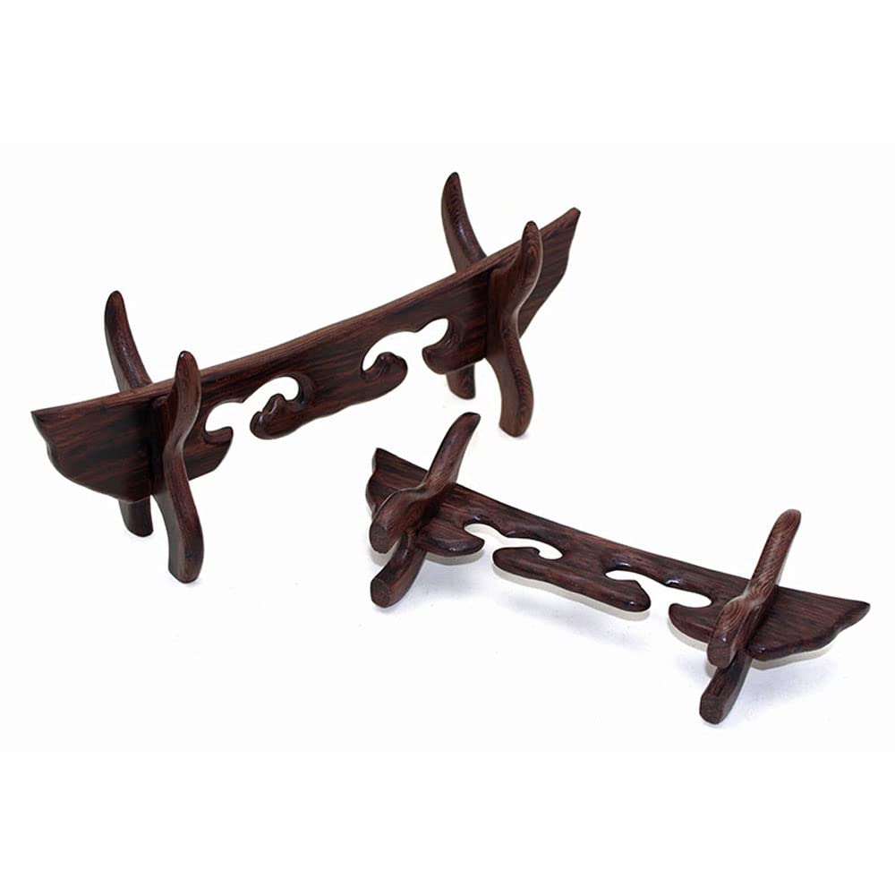 1 nivel, soporte de espada madera, cuchillo, estante artesanía, adorno mesa - Wengue 24cm(Red Sandalwood 29.5cm)