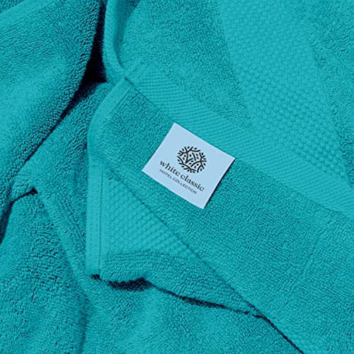 Image of White Classic Luxury Soft Aqua Bath Sheet Towels - 650 GSM Cotton Luxury Bath Towels Extra Large 35x70 | Highly Absorbent and Quick Dry | Hotel Collection Extra Large Bath Towels Oversized, 2 Pack