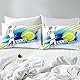 Tennis Bettbezug Set S Größe,Cartoon Tennis Spieler Bettwäsche Set,Kinder Jungen Männer Teens Schlafzimmer Dekor,Ball Sport Spiele Tröster Abdeckung Mode Blau Grün Streifen Graffiti Quilt Cover,Weiß