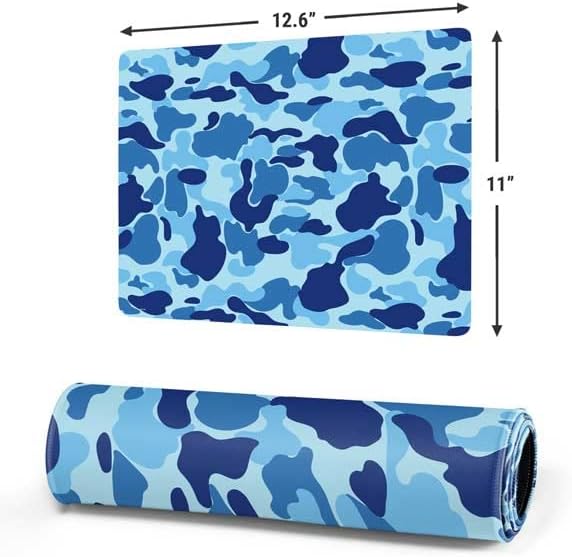 Vista 100 de Skinit Alfombrilla de mouse grande para juegos, diseño de camuflaje de dientes de tiburón con bordes cosidos, impermeable, base de goma