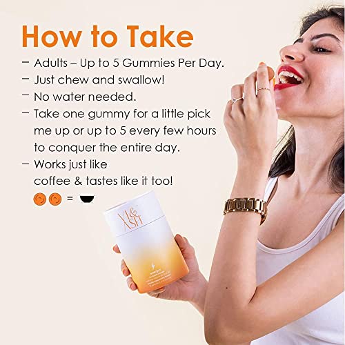 Vi & Ash Energy Gummies For Power Boosting | Caffeine, Multivitamins Mocha Cappuccino Flavour Fast-Acting Energy Power Supplement For Increased Energy & Focus 30 Gummies For Men & Women (30 Day Pack) #TOP4