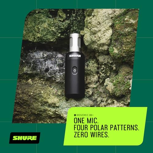 Shure MoveMic 88+ Wireless Video Microphone Kit for iPhone, Android & Cameras - Stereo Condenser Mic with 4 Polar Patterns, DSP Audio Controls & MoveMic Receiver, Black - image 8