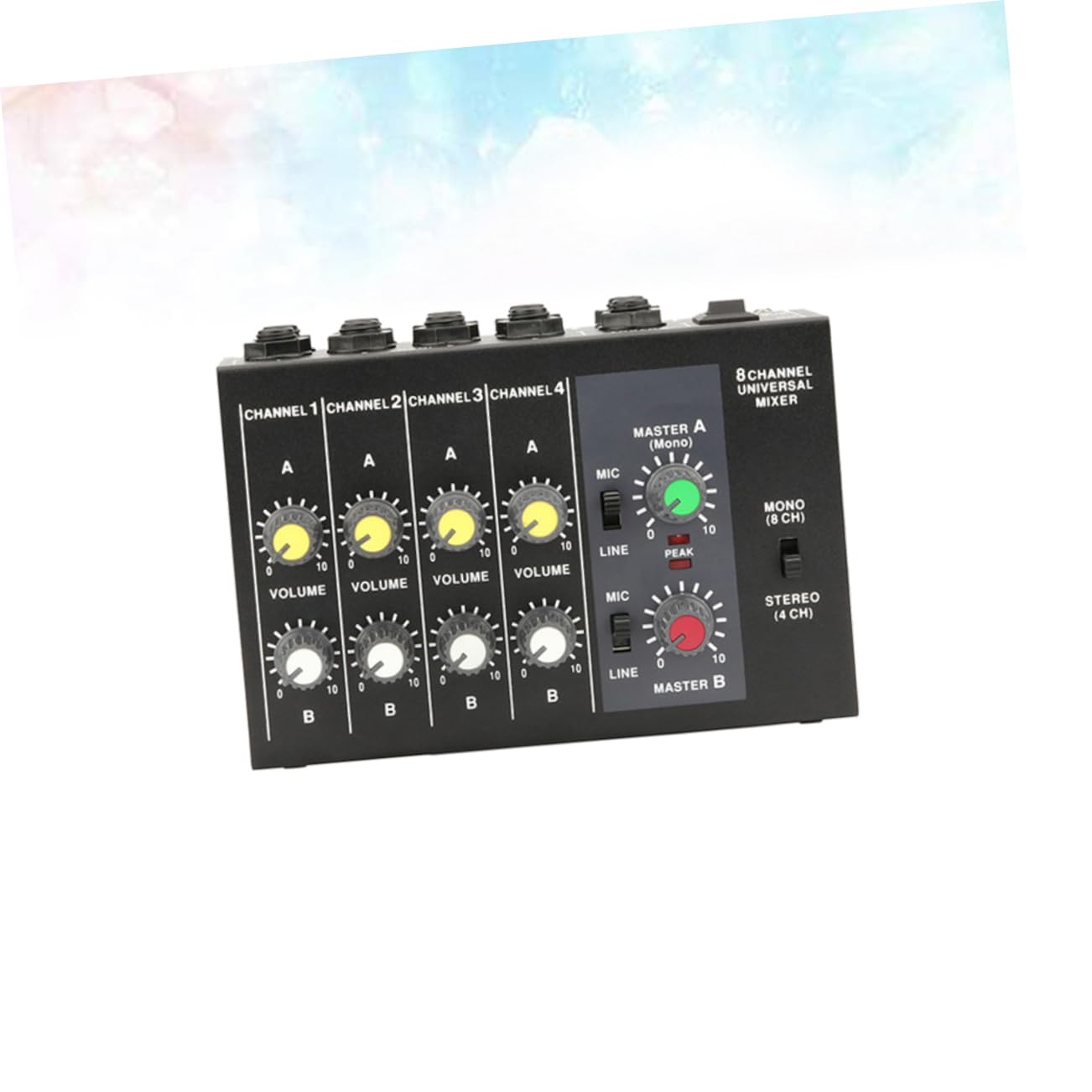 VICASKY Audio Mixer Professional Sound Mixer with Master Volume Knobs Supports Mic Line Input for Equipment Live Sound and Recording