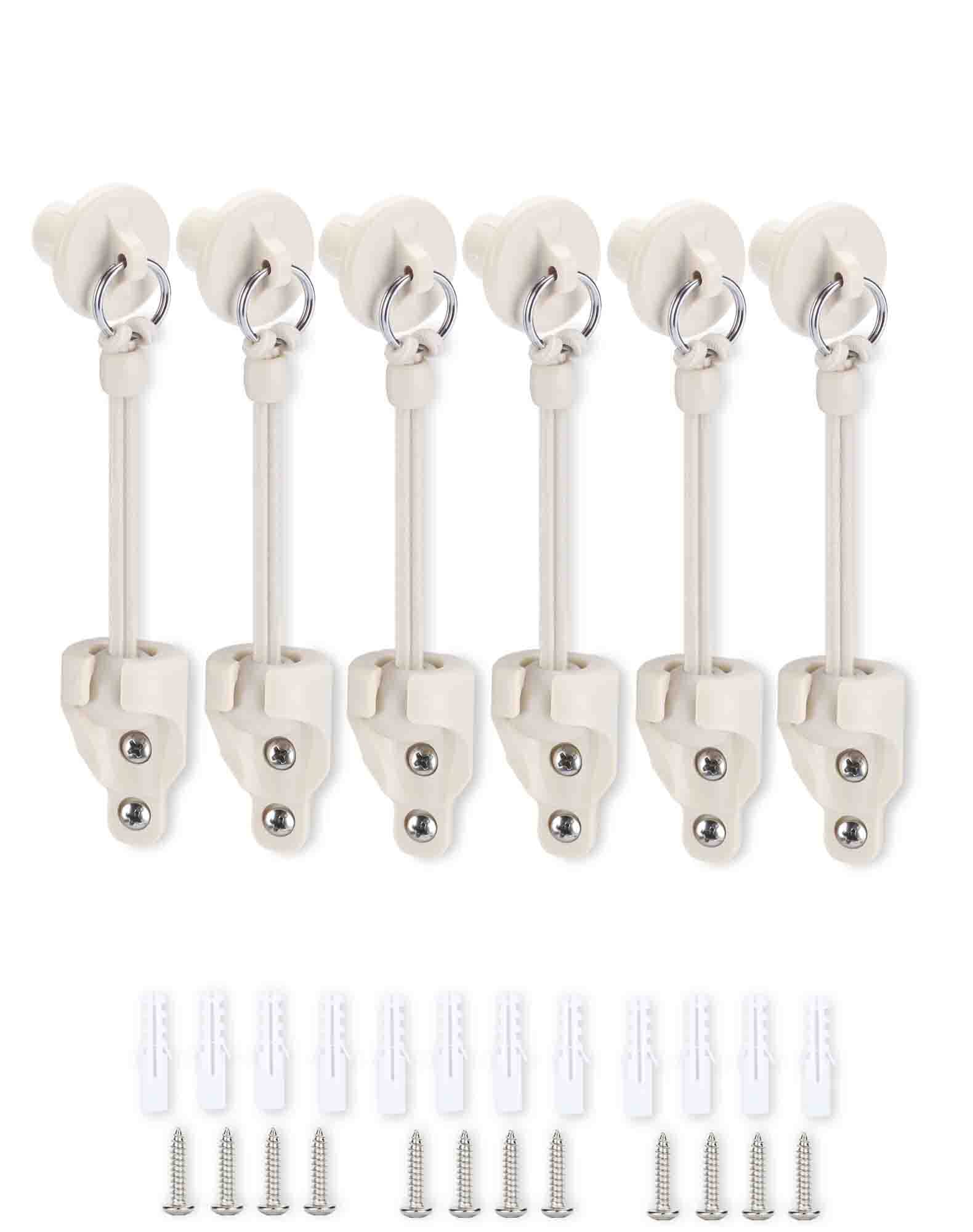 Bungee Kit and End Cap,Compatible with Coolaroo Outdoor Roller Sun Shade Replacement Parts,Shade Tie Downs(3set,Begie)