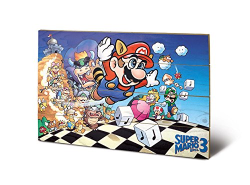 Impression sur bois Super Mario Bros 3 déco rétro 40x59cm