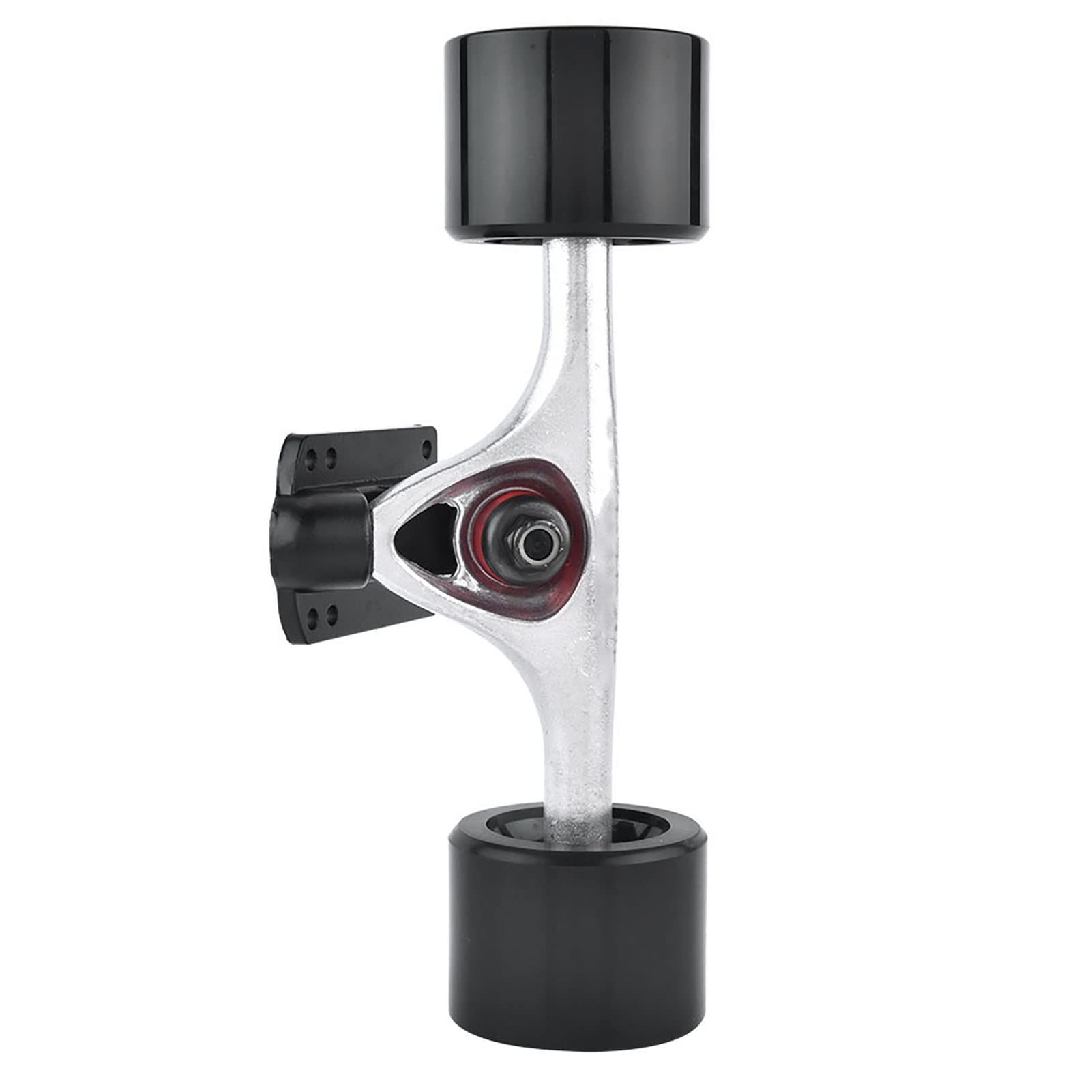 Demeras Longboard Skateboard Trucks Skateboard Truck Combo Set 2pcs/Set Skateboard Truck avec Skate Wheel Pad Bearing Hardware Accessory(Roue Noire à Arbre Noir)