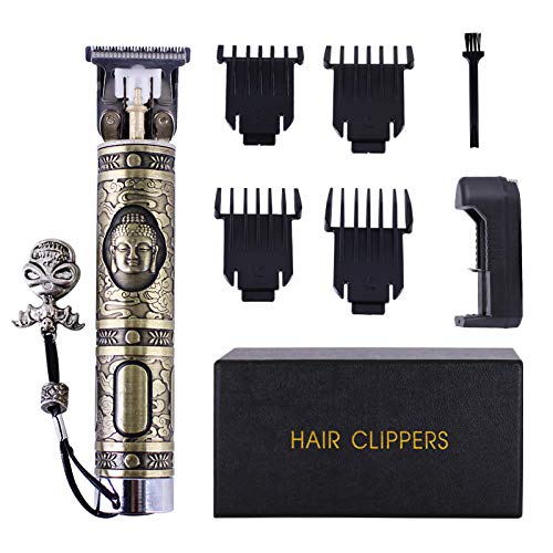 Professionelle Haarschneider Vintage-Copper Tube Buddha Barber Haircut Skulptur Cutter wiederaufladbare Rasierer Trimmer Cordless für Männer