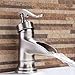 Price comparison product image Brass single handle bathroom sink mixer taps faucet kitchen basin waterfall , silver