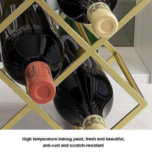 Soporte moderno para botellas de vino metal dorado miniatura 7