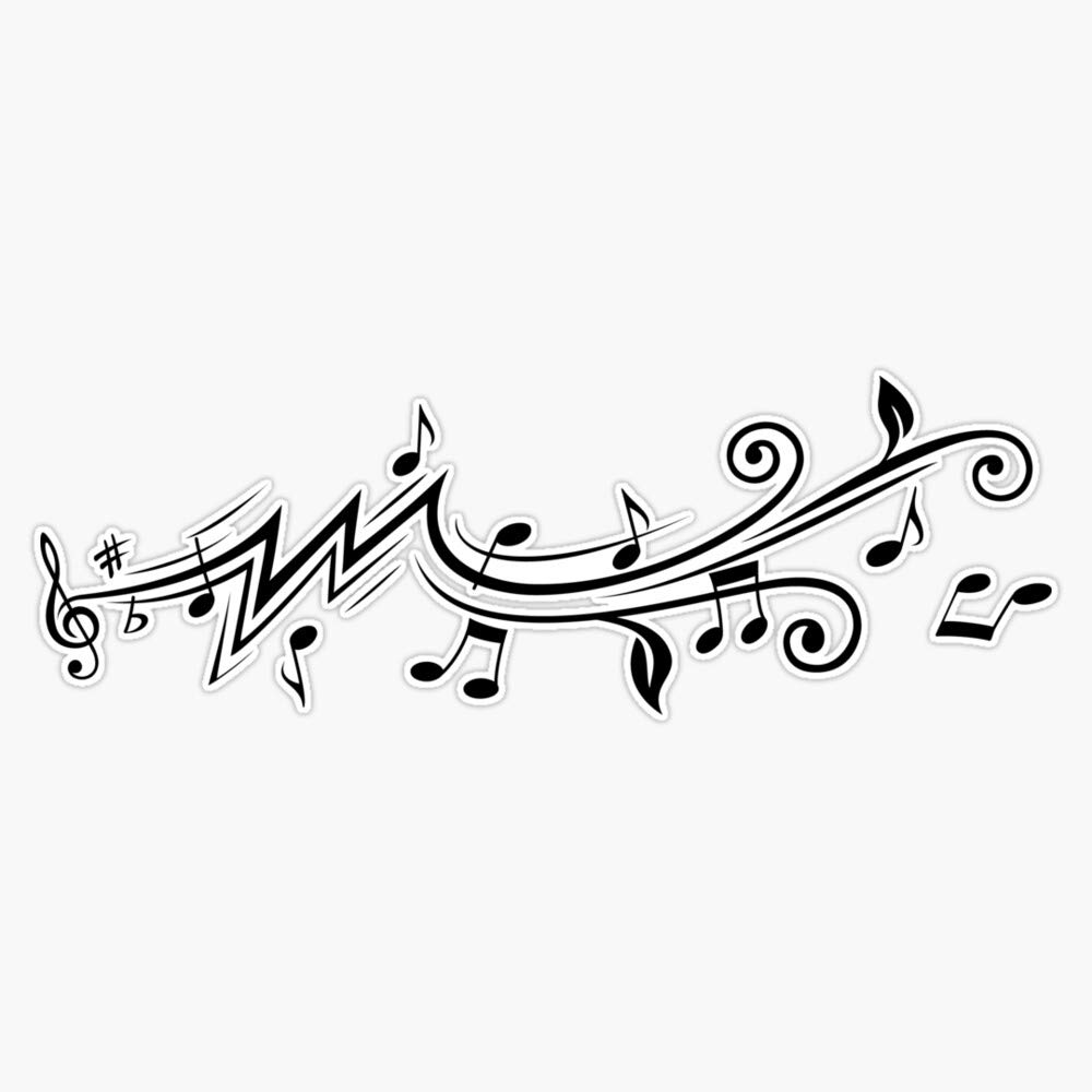 Music Design with Musical Notes Vinyl Waterproof Sticker Decal Car Laptop Wall Window Bumper Sticker 5