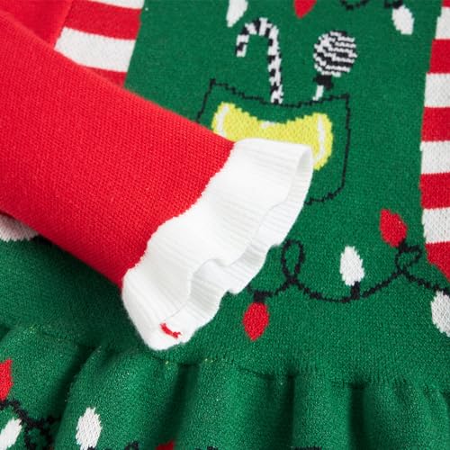 RAISEVERN Toddler Christmas Sweater Dress Kids Long Sleeve Knit Winter Xmas Dresses 12M-5T4