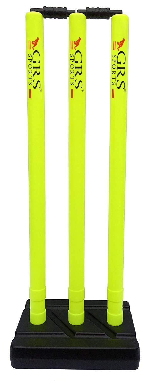 GRS CRIC_FL Heavy Plastic Cricket Stump Wicket Set || Floro || Large Set - 3 Stumps + 2 Bails + 1 Stand (Plastic Wicket Set) (B08XQY6PC8) Amazon Price History, Amazon Price Tracker