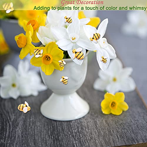 CCOZN 40 Pieces Tiny Resin Bees,Tiny Resin Garden Bumblebees Embellishment Bee Decors with Box DIY Wreath Bees Decoration for DIY Crafts Scrapbooking Party Home Decor3