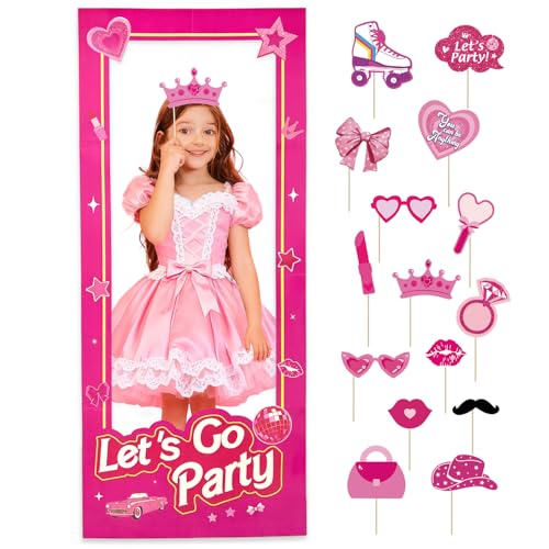 5.2ft Tall Life Size Stand-in Cardboard Cutouts Doll Photo Booth Props for Doll Princess Party Decorations Girls Birthday Party Decor Photoshoot.