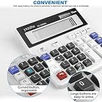 Desk Calculator 12 Digit Extra Large 4.3-Inch LCD Display, Two Way Power Battery and Solar Calculators Desktop, Big Buttons Easy to Press Used as Office Calculators for Desk White - Image 5