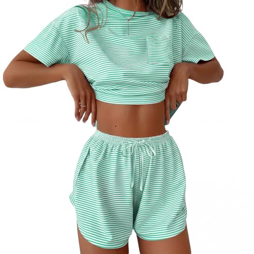 Image of Ekouaer Womens Pajama Sets Sexy Lounge Sets Side Split Short Pj Sets