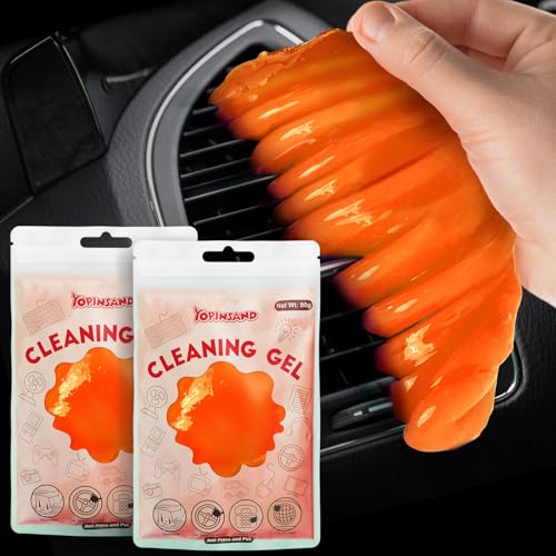 YOPINSAND Lot de 2 gels de Nettoyage universels pour Voiture, spatule de Nettoyage de Voiture, réutilisable, nettoyant intérieur pour Clavier de Voiture, diffuseur d'air de Voiture, Gel de Nettoyage