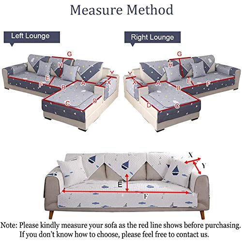 Topyl 100% Cotton Maple Leaf Couch Slipcover,Washable Soft Furniture Protector,Quilted Anti-Slip Sectional Sofa Cover Pink 1Pc-90X90Cm/35X35Inch-Armrest Or Backrest Cover #TOP2