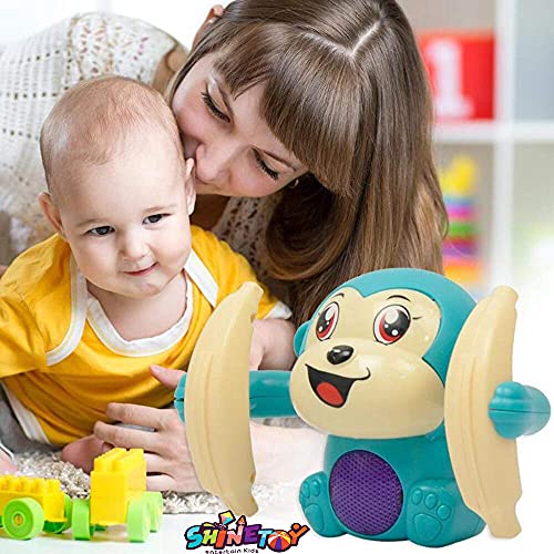Image of SHINETOY Rolling Banana Monkey Toys with Voice /Touch Sensor On Dancing Monkey Dancing Toy for Kids Rolling Electric Monkey for Children Doll Tumble Monkey Toy with Sound - Multi Color
