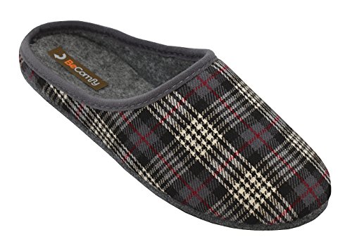 BeComfy Zapatillas de Estar por casa Fieltro Pantuflas Unisex de Adultos Suela de Goma/de Fieltro Mujer Hombre tamaño 36 37 38, 39, 40, 41, 42, 43, 44, 45, 46 (36, Violeta- Suela de Fieltro)