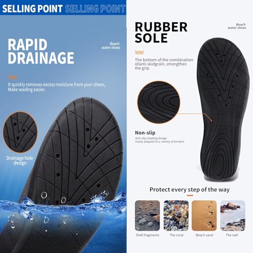 Zapatos acuáticos unisex para playa y senderismo transpirables 4
