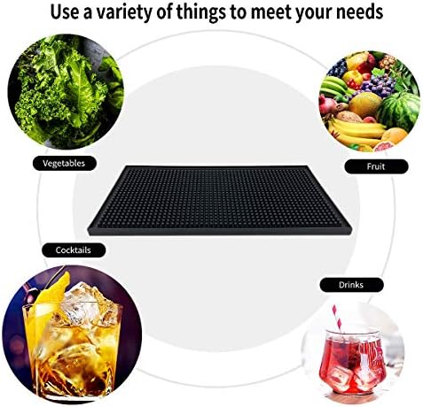 Bar Mat Spill Mat for Home Bar Decor for Home Durable Rubber 12" x 6" Small Large Home Bar Accessories Bar Gifts Bar Mats for Countertop(2 Pack)