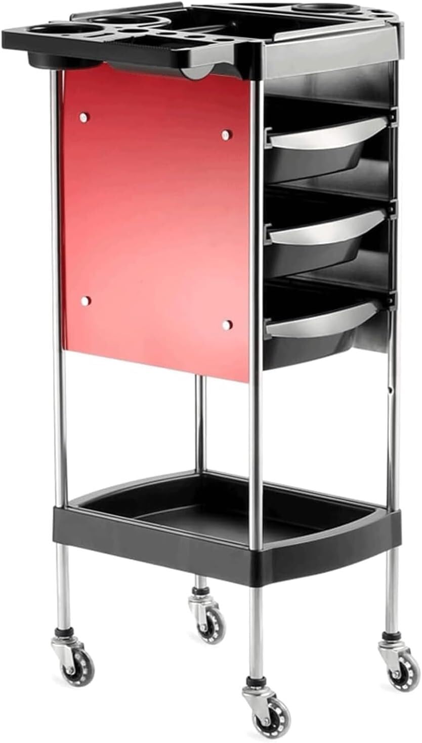 SSDDLZEQ Mobile Salon Station, Salon Rolling Cart Stainless Steel Salon Trolley 5 Tier Storage Utility Cart With Casters For Beauty And Barber Salon Cart