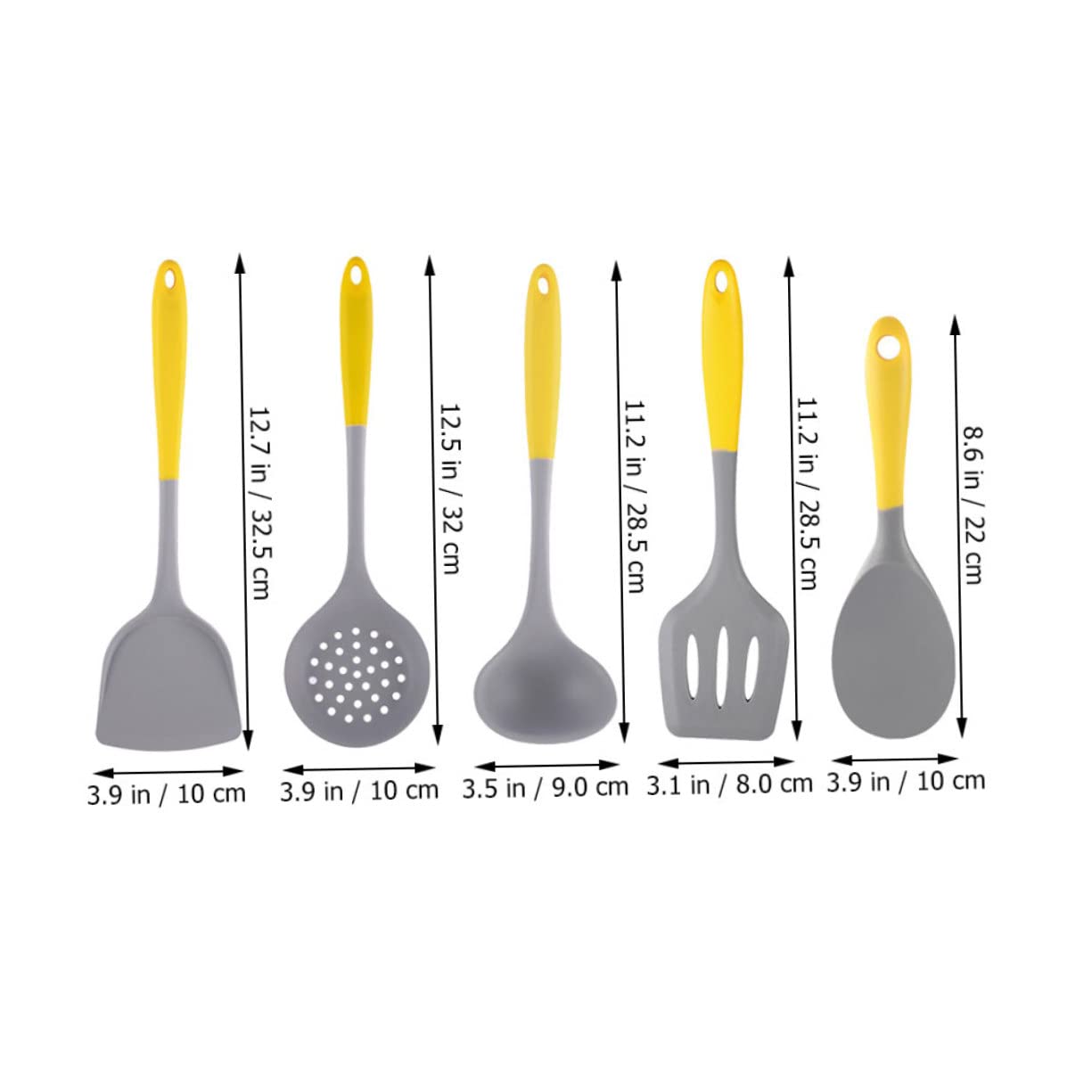 Ipetboom Utensili da Cucina in Silicone Utensili per Pentole Antiaderenti Spatola da Cucina Cucchiaio da Zuppa per Appendere Manico Termoisolante Facile da Usare