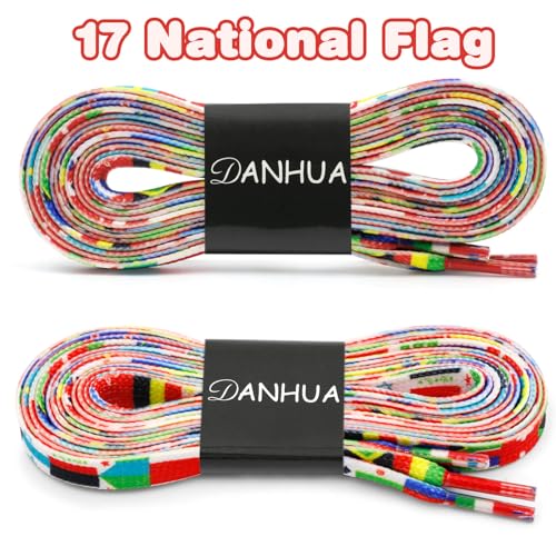Image of Flat Colorful Shoelaces Gradient Rainbow Shoe Lace Shoestring 2 Pair