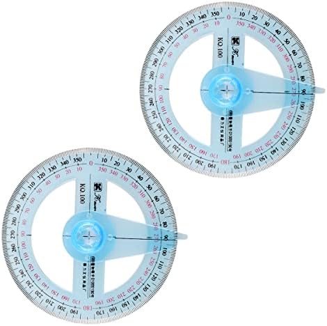 Jagowa 2 Pcs Full Circle Protractor Ruler 360 Degrees Angle Measuring ...