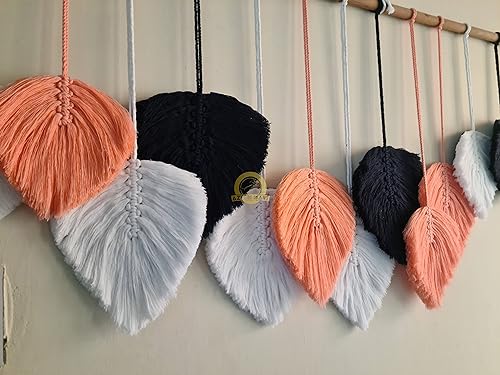Tenture murale macramé plumes bohème Azeem Mart multicolore L - 5