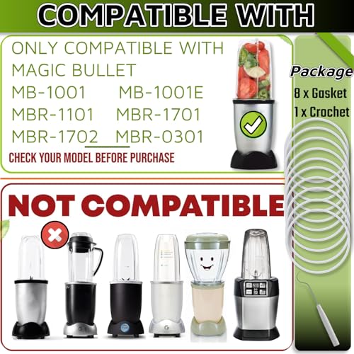 Jgo de 8 juntas de goma c/gancho para Magic Bullet miniatura 3